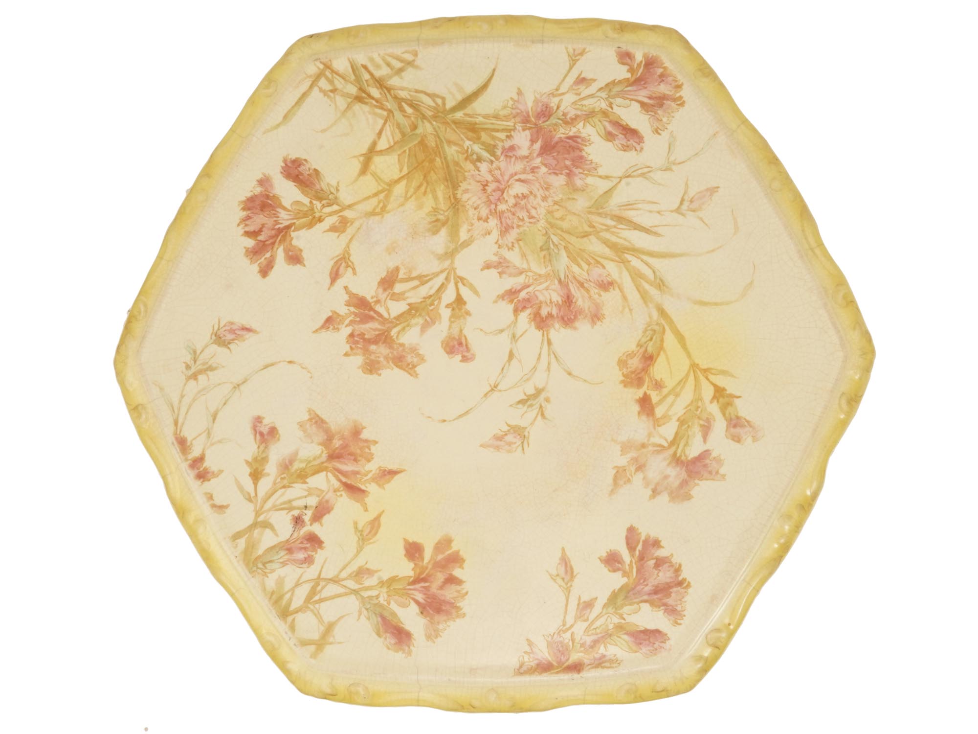 JAPANESE HAND PAINTED YELLOW PINK PORCELAIN STOOL PIC-4